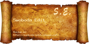 Swoboda Edit névjegykártya